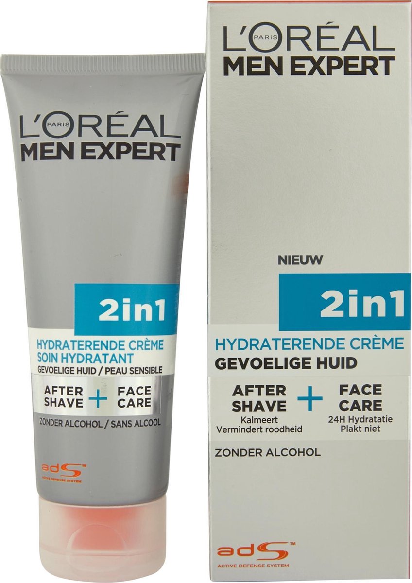 L’Oréal Men Expert Hydra Sensitive 2in1 Aftershave en Gezichtscrème - 75 ml