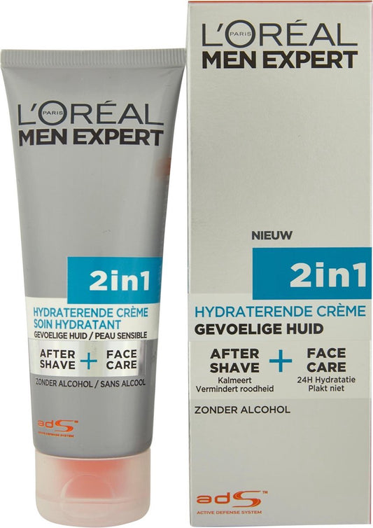 L’Oréal Men Expert Hydra Sensitive 2in1 Aftershave en Gezichtscrème - 75 ml