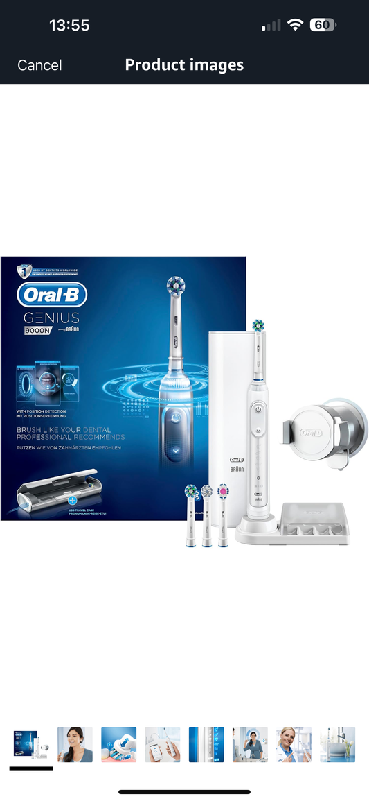 Oral-B Genius 9000N Electric Toothbrush with Positioning Technology, White