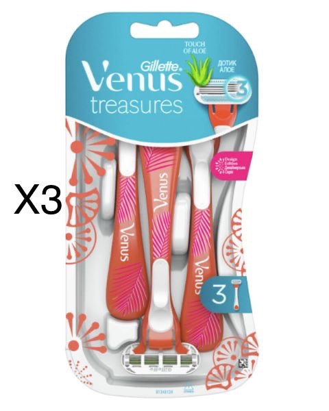 Gillette Venus Treasures Razors 3 pak - 3 pakket
