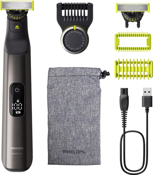 Philips OneBlade Pro 360 Face + Body – Zilver - Trimmer, scheerapparaat en styler in 1 - Inclusief opbergzakje