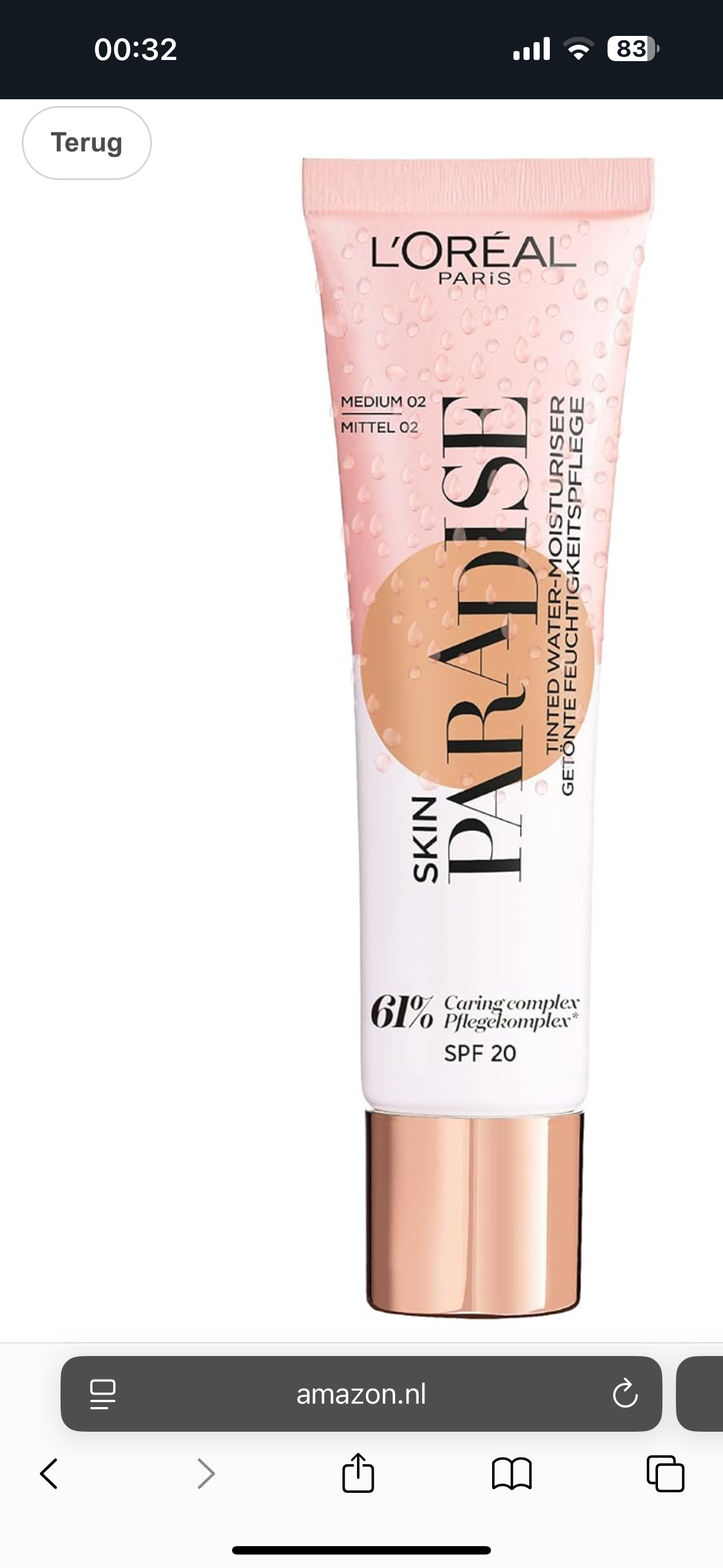 L'Oréal Paris Skin Paradise Fluide hydratant teinté medium 02, 1 pièce