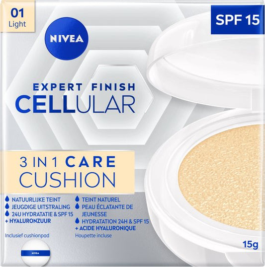 NIVEA Hyaluronzuur Cellular Filler 3in1 Care Cushion 01 Light - Foundation - SPF 15