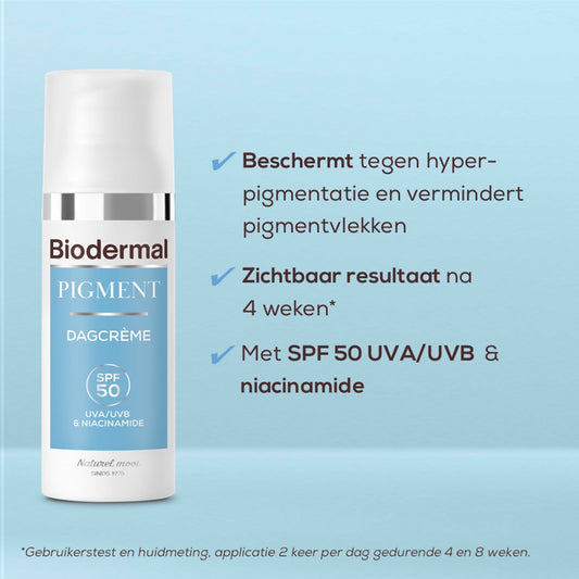 Crème de jour Biodermal Pigment - SPF 50 - Crème anti-taches pigmentaires - 50 ml