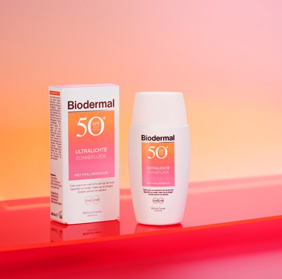 Biodermal Ultralight Sun Fluid - Sunscreen with SPF50+ - with hyaluronic acid - Facial sunscreen 
