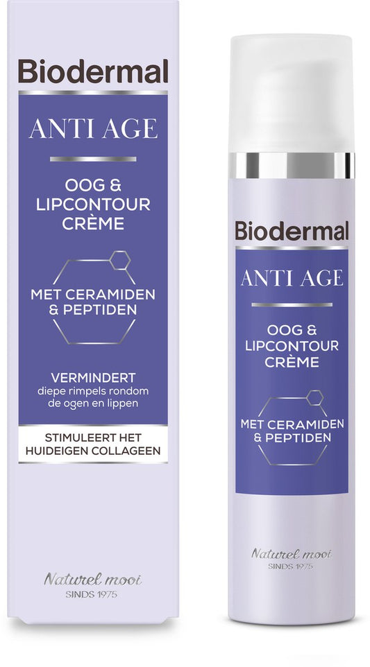 Biodermal Crème Contour Yeux &amp; Lèvres Anti-Âge 15 ml 