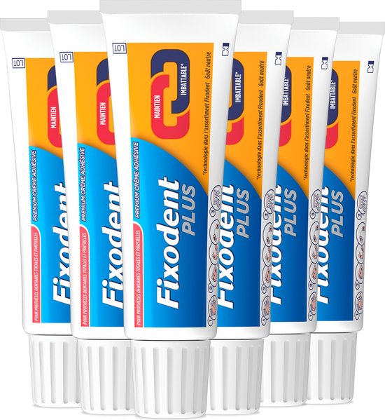 Fixodent Plus Duo Premium Pâte adhésive protectrice 40 grammes - 6 pièces 