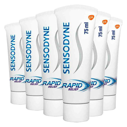 6x Sensodyne Toothpaste Rapid Relief Mint 75 ml